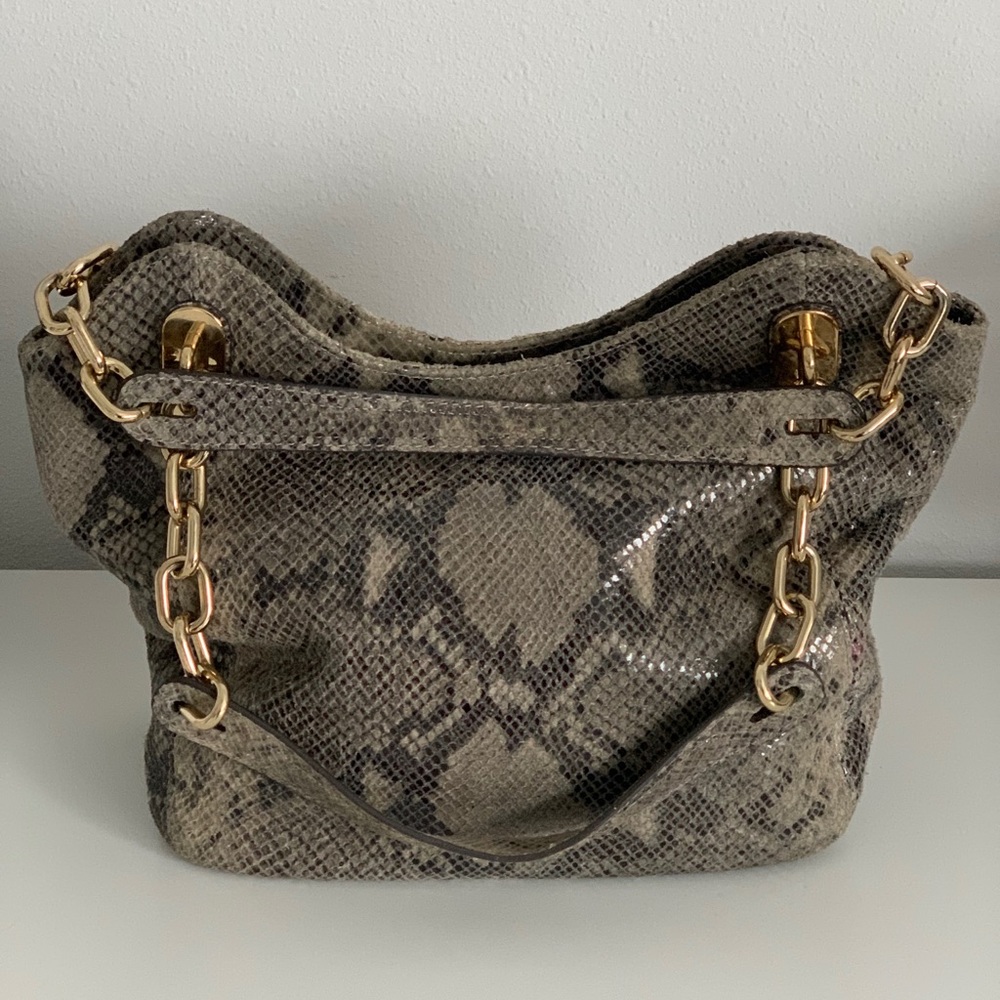 Michael Kors Python Print Hobo Handbag - Picture 9 of 11